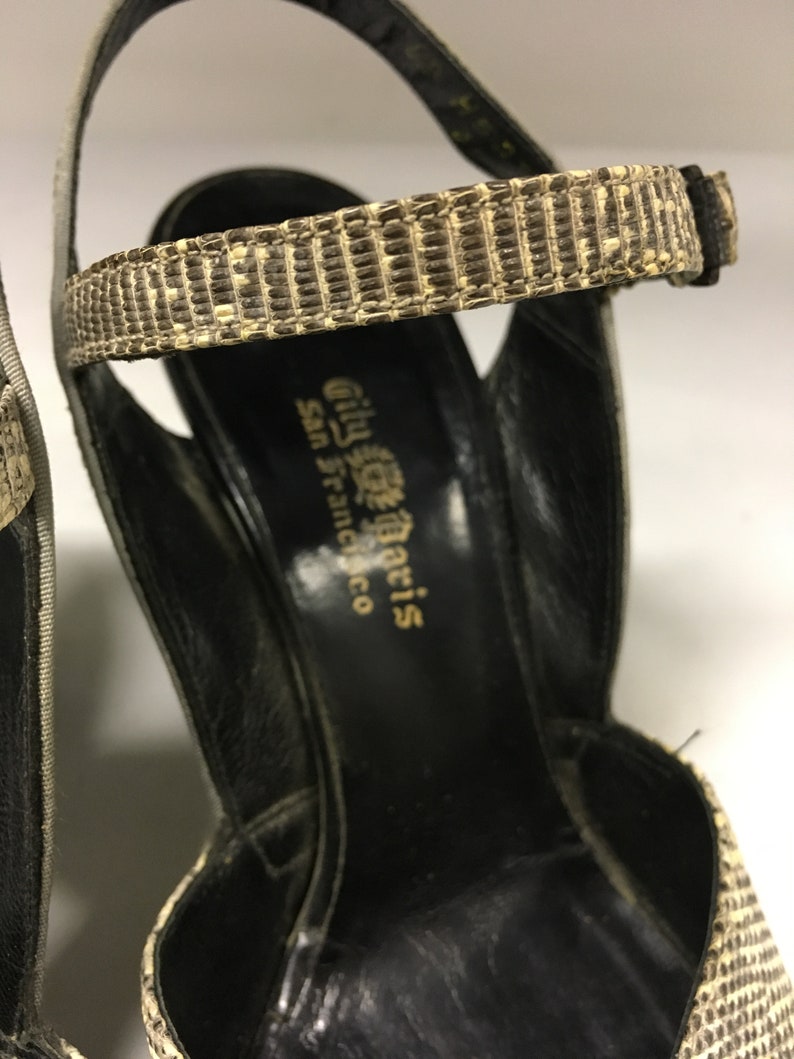 Vintage City Paris San Francisco Snake Skin Leather Sole Heels - Etsy