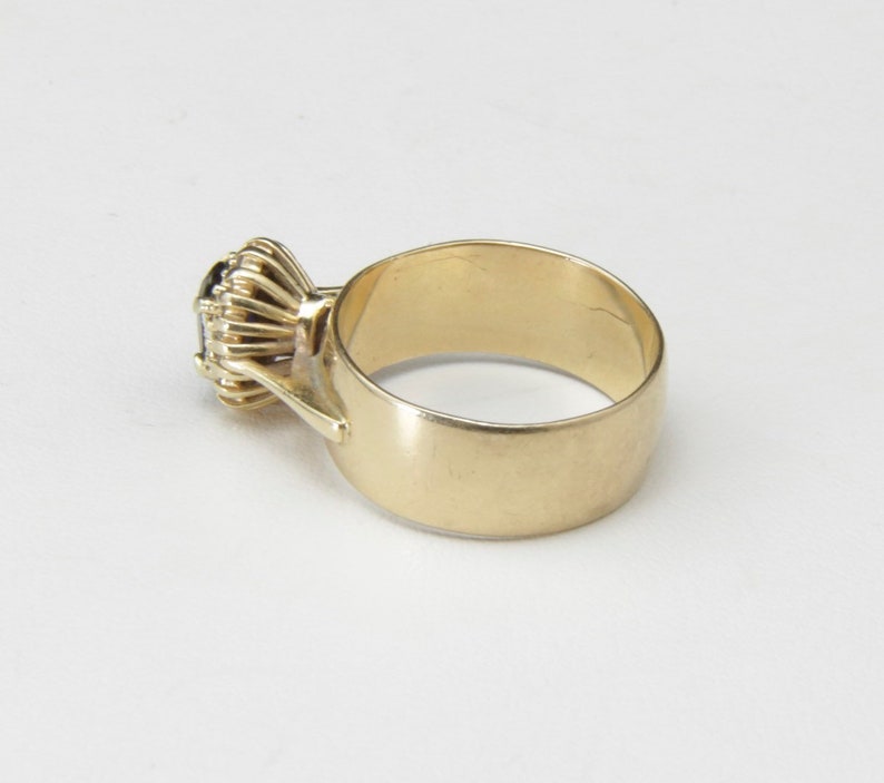 Vintage 14k Gold Tessler & Weiss 1 Ct Oval Sapphire Diamond Engagement Wedding Ring 8.75 image 6