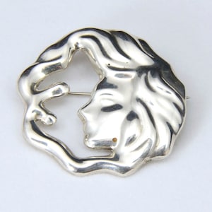 Vintage Taxco Mexico Sterling Silber Frau Flowing Hair Pin Brooch unterzeichnet TL-62