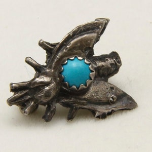 Vintage piccolo Sterling argento e turchese mosca insetto Pin Spilla