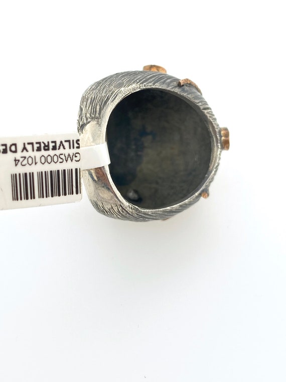 Artisan Abstract Ethiopian Opal Ruby Oxidized Ste… - image 7