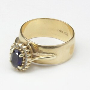 Vintage 14k Gold Tessler & Weiss 1 Ct Oval Sapphire Diamond Engagement Wedding Ring 8.75 image 4