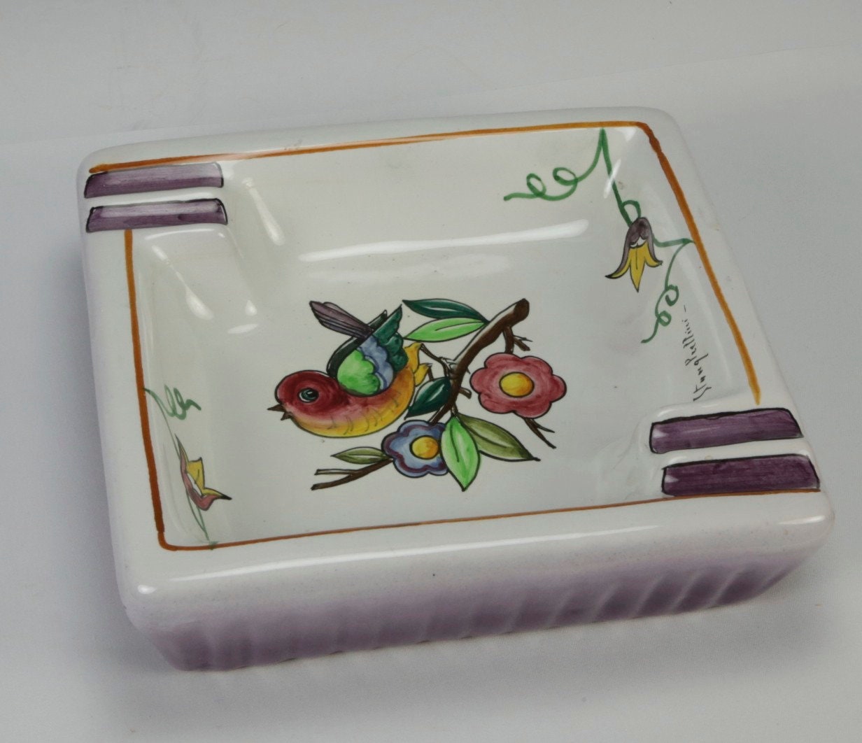 手描き 虎 トラ柄 プレート イタリア製