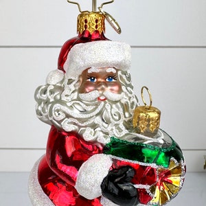 Christopher Radko Santa Balancing on Ornaments Glass Christmas Ornament CR image 2