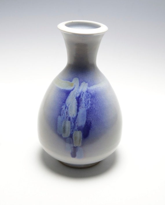 Vintage Artisan Mid Century Modern Pottery Vase Blue Studio Etsy