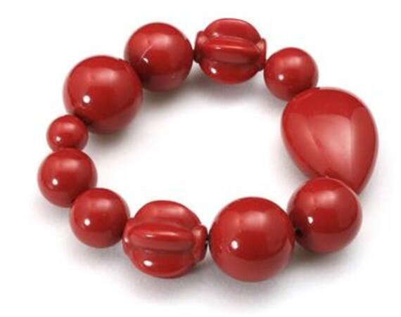 Red chunky best sale bracelet