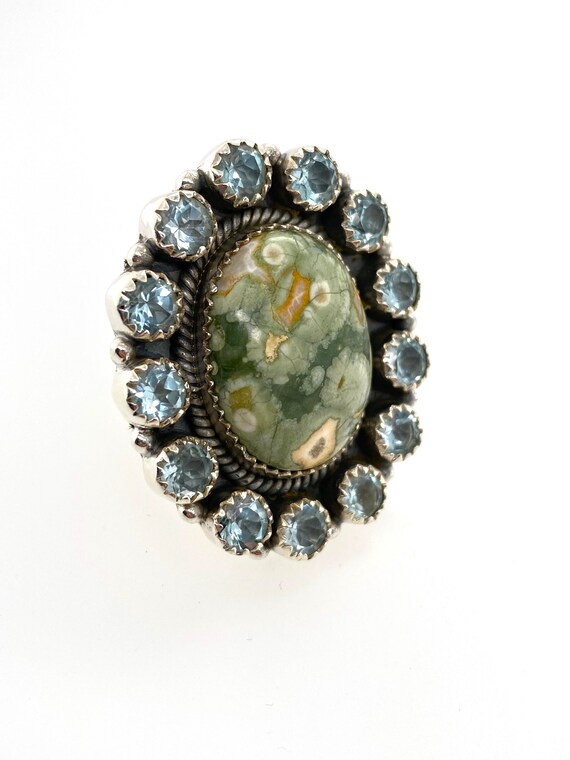 Artisan Green Ocean Jasper Aquamarine & Sterling … - image 8