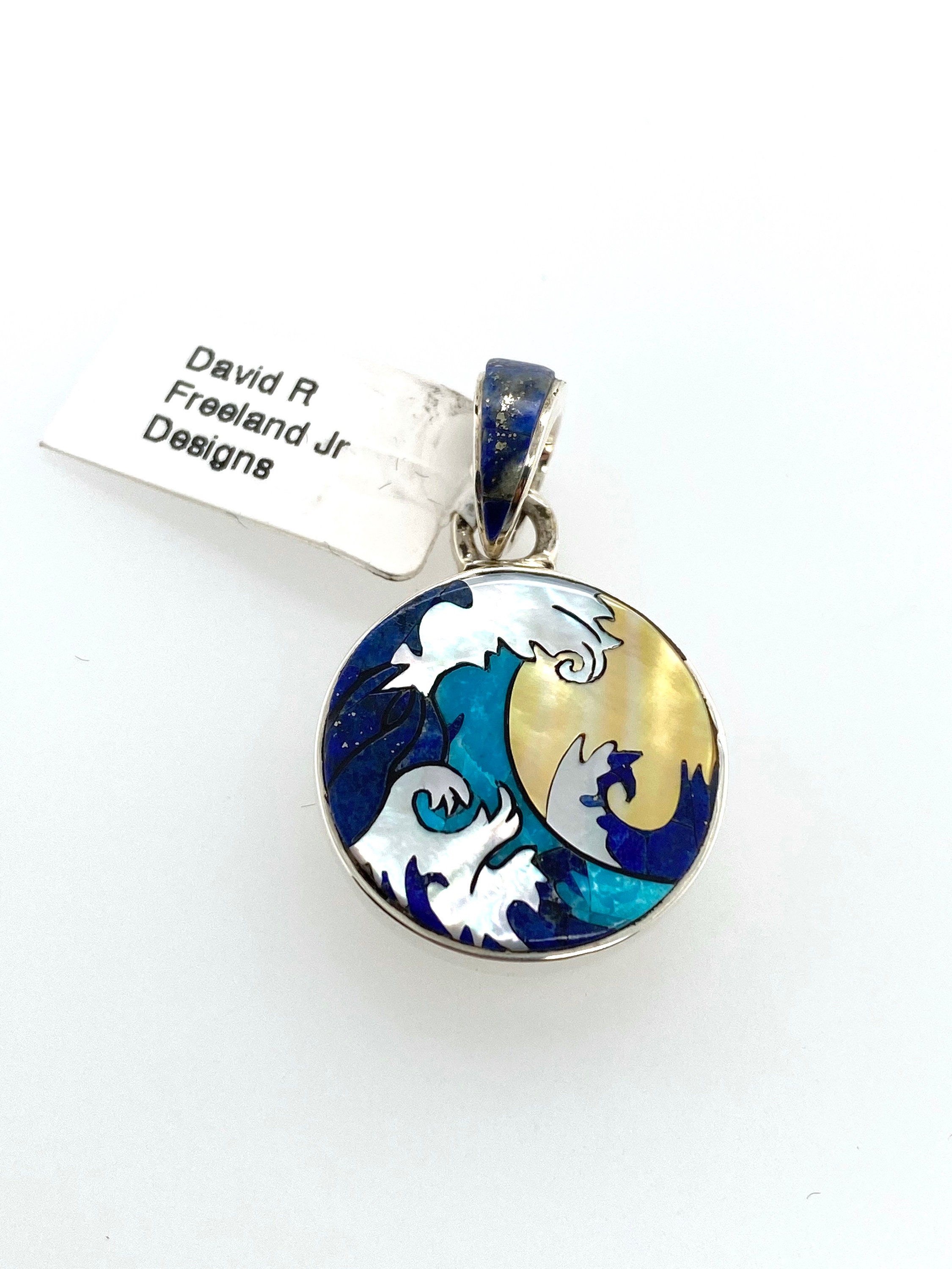 Rare Inlaid Gemstone Grogu Pendant by David Freeland Rare Inlaid Gemstone Grogu Pendant by David Freeland