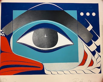 Barry Herem 1981 Raven First Nations Serigraph Art Print Limited Edition Signed