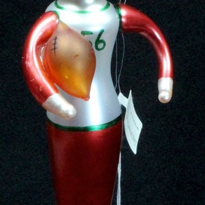 Beaux Arts Department 56 Football Player Glass Christmas Ornament with Tags image 2