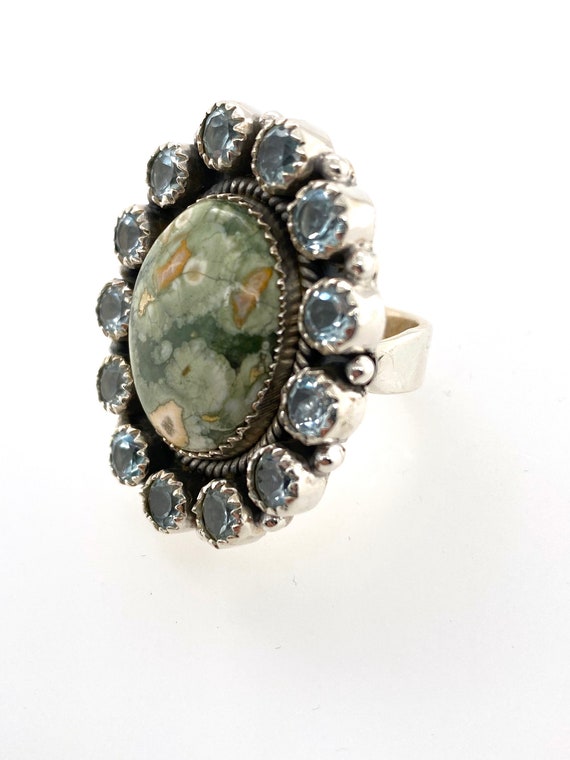 Artisan Green Ocean Jasper Aquamarine & Sterling … - image 9