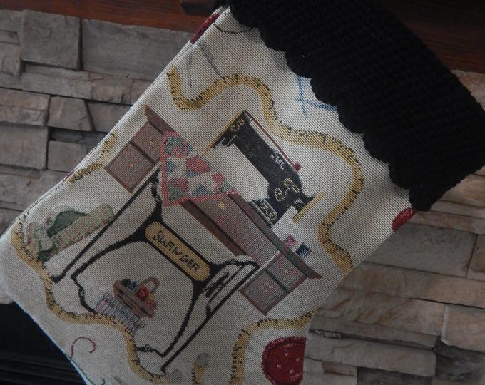 22" Handmade Sewing Tapestry Christmas Stocking