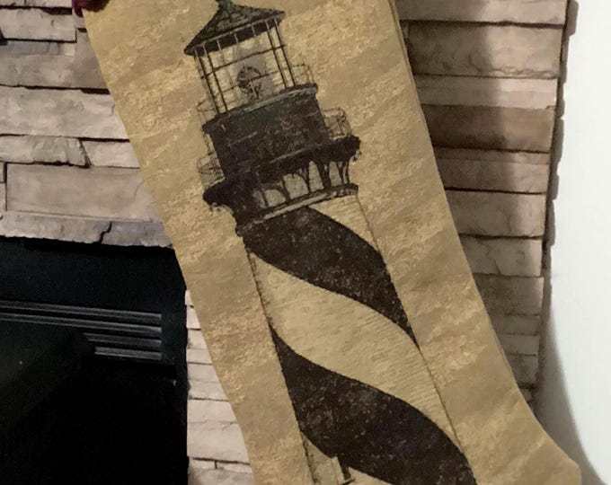 3' Handmade Cape Hatteras Lighthouse Christmas Stocking