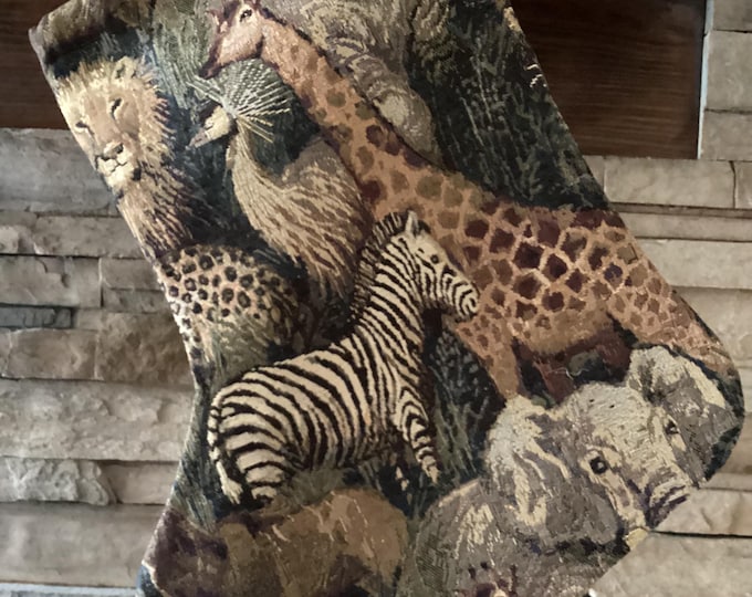 22" Handmade Jungle Animals tapestry Christmas Stocking