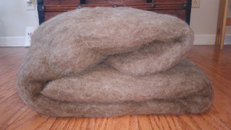 45x72 Wool Brown Batting for quilts or felting