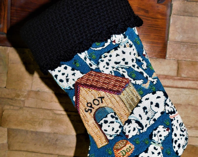 15" Handmade Spot the Dalmatian Tapestry with 100% Wool Cuff