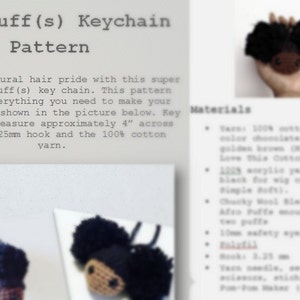 Afro Puffs Keychain Pattern Crochet Pattern image 2