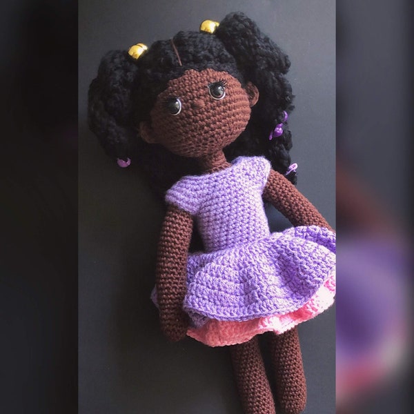 Crochet Doll Pattern with Ponytails hairstyle