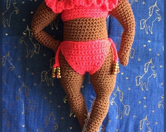 Curvy Crochet Doll Pattern, Full Figured Crochet Doll