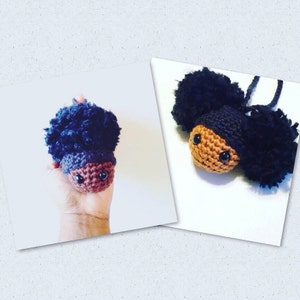 Afro Puffs Keychain Pattern ~ Crochet Pattern