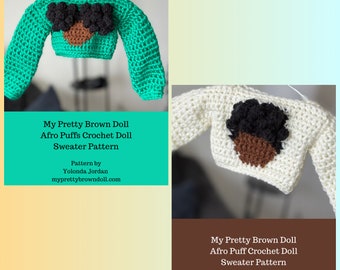 Pattern Bundle Crochet Doll Sweaters - One & Two Puff Doll Sweater Pattern