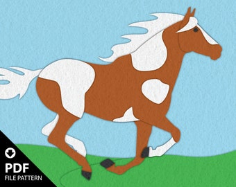 Fünf Bilder Pferd Filz-Dekor mit Sauerampfer, Graupapagei, Palomino, Appaloosa und Paint Horses - PDF Download