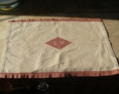 Lehigh Valley Railroad Cloth Headrest Napkin Dining Car Placemat Hand Towel Train Railroadiana Collectible