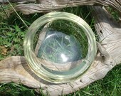 Vintage Mid Century Modern Hand Blown Clear Italian Murano Art Glass Geode Bowl Ashtray Flat Brim And Flat Faceted Sides Paperweight