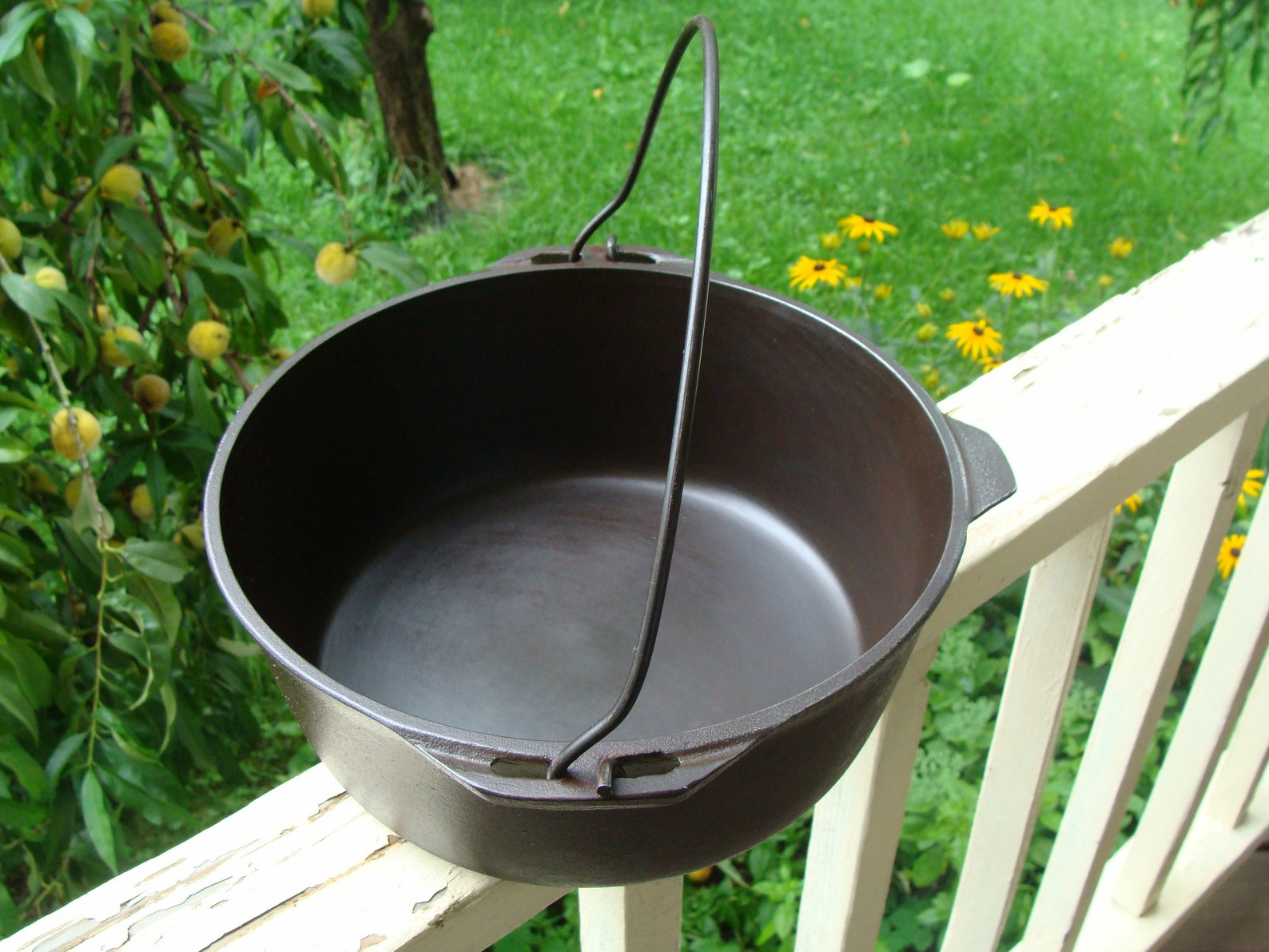 Cast Iron Cauldron Campfire Hanging Gypsy Kettle Roasting Pot Etsy