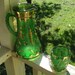 Antique Early American Pattern Glass Green Delaware Water Pitcher and ...