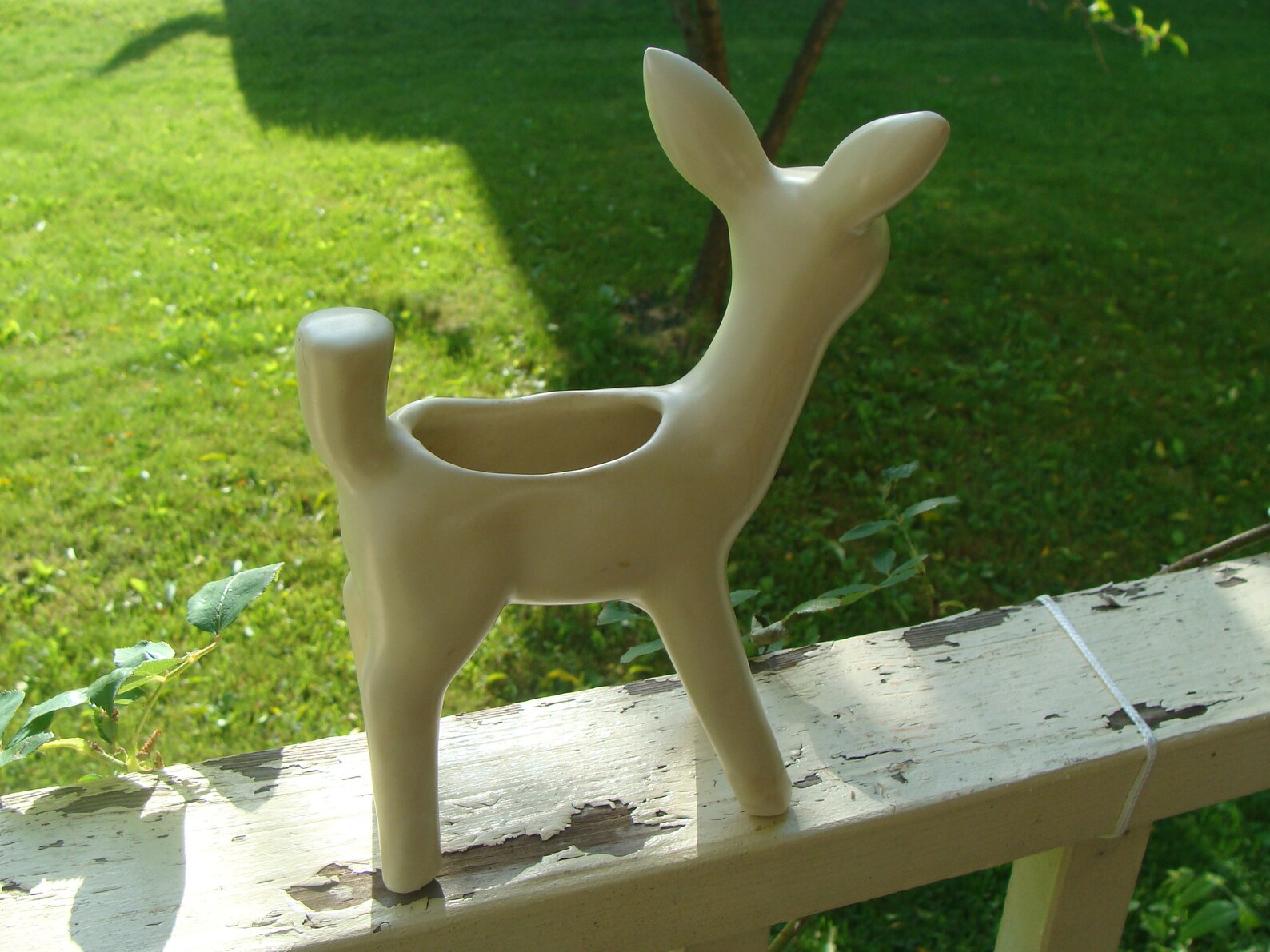 Large Vintage McCoy Art Pottery Figural Deer Vase Planter Etsy