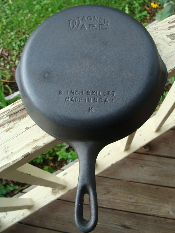 Vintage Wagner Ware K Cast Iron Skillet Nine Inch Wagner Ware Number Six  Iron 6 Skillet 9 Pan 