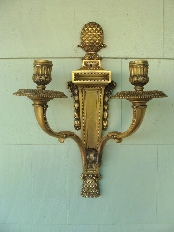 Bronze wall sconce candle on sale holder
