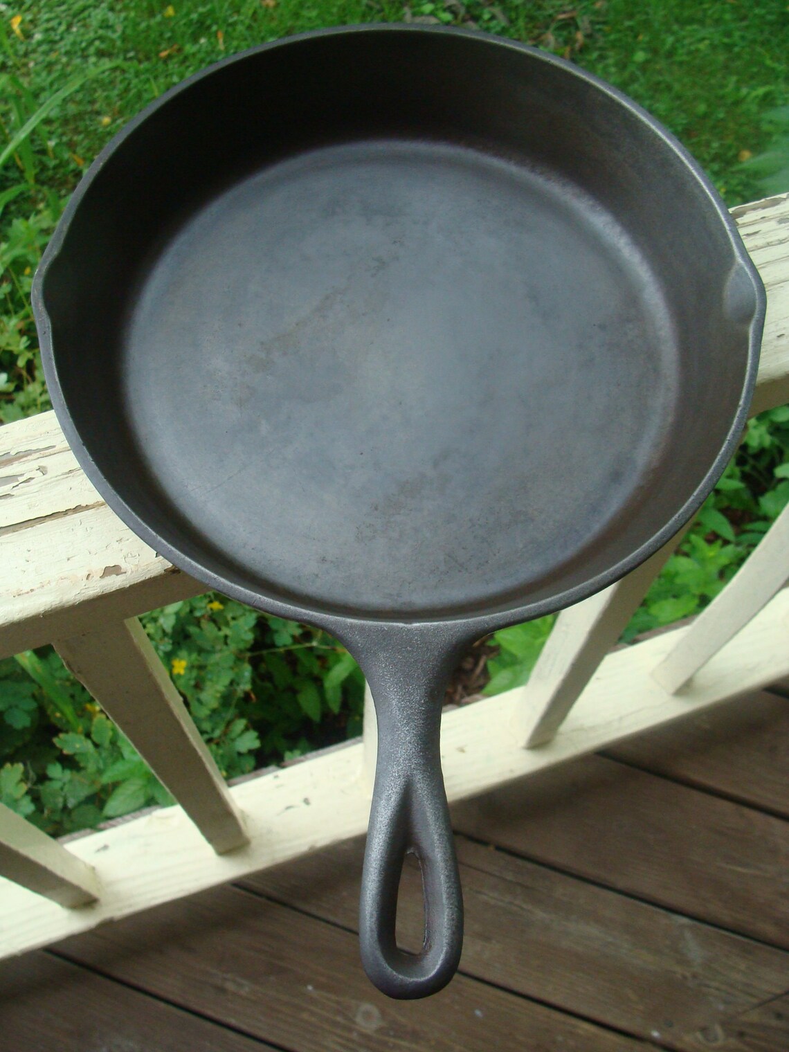 Vintage Lodge Cast Iron Skillet Three Notch Heat Ring Frying Etsy