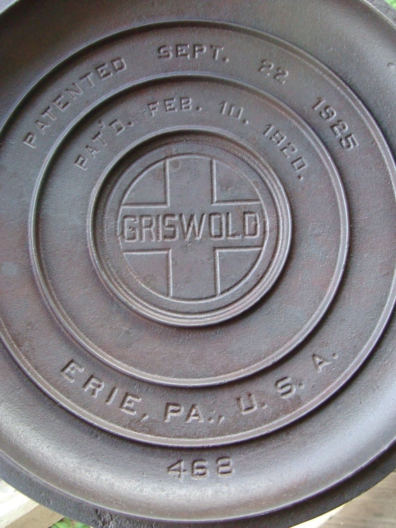 Antique Griswold Cast Iron Replacement Lid Griswold Number Etsy