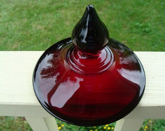 Perfect condition Replacement Lid Lid Only Ruby Red Glass for Jar Brilliant Rich Royal color 5-5/8"