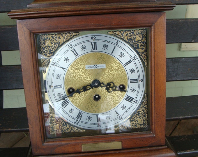 Antique Howard Miller Key Wound Mantel Clock Aztec Face Triple Chime Model 612437 Clock 141 340