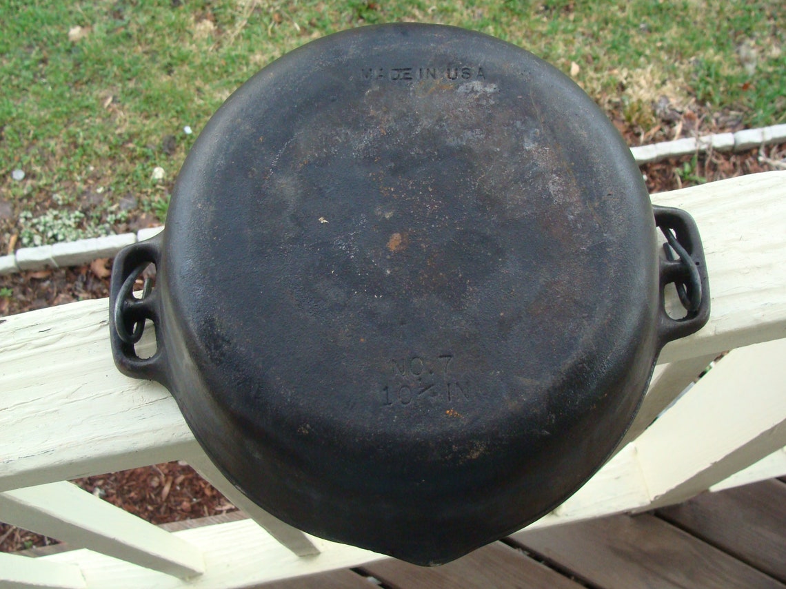 Vintage Unmarked BSR Cast Iron Dutch Oven Number Seven With Etsy