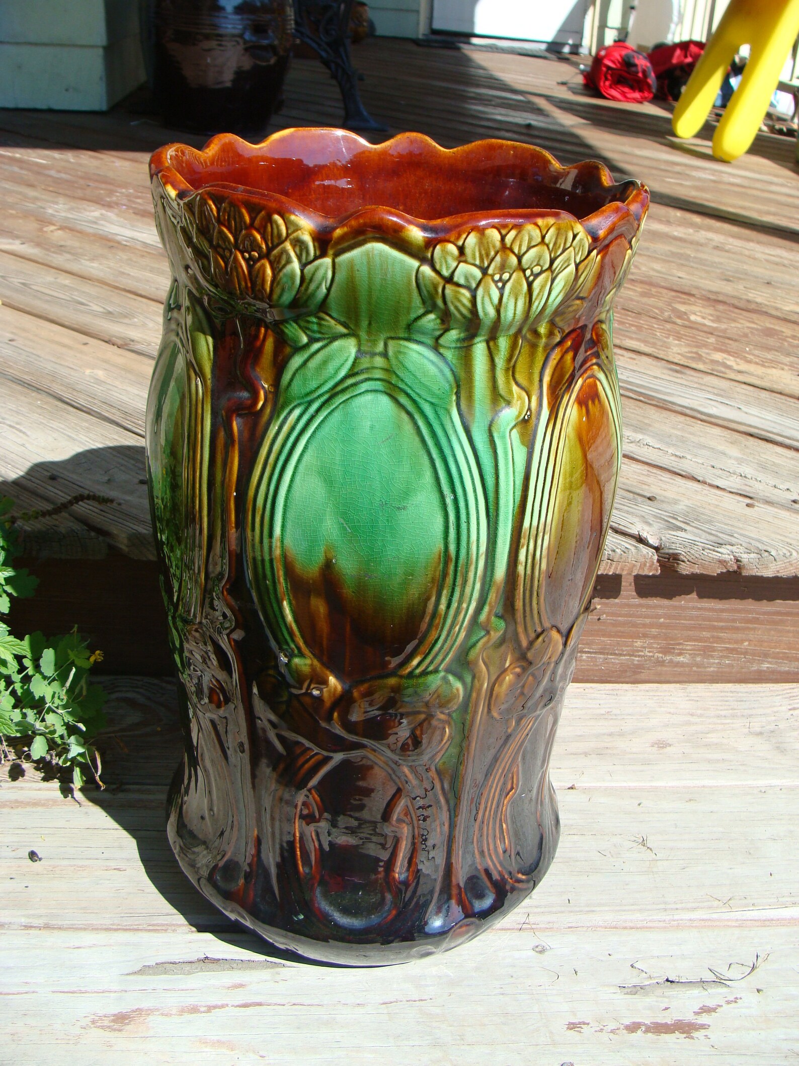 Weller Art Pottery Umbrella Stand Floor Vase With Blended Etsy