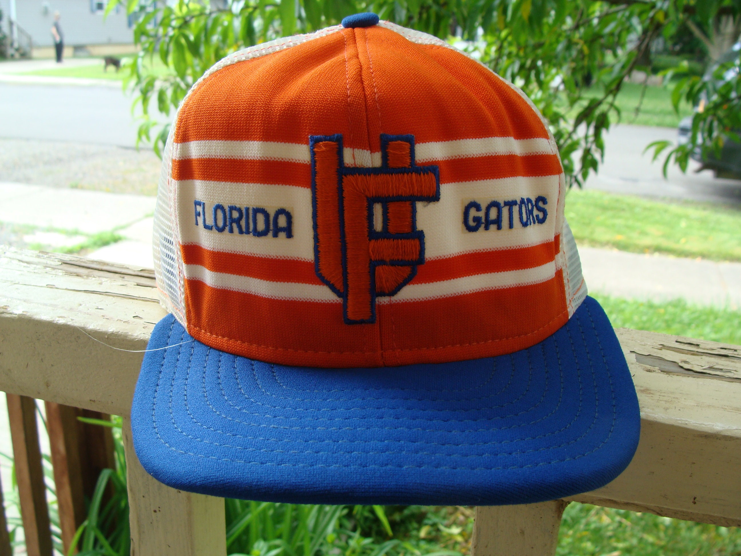 Vintage UF Florida Gators Truckers Hat ADJ Superstripe Snapback Trucker Cap  Size Large 70's-80's Made In U.S.A The University Of Florida