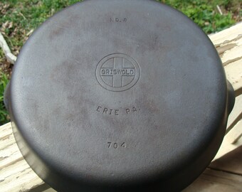 Vintage Griswold 8 Cast Iron Skillet With Large Block Logo - Etsy