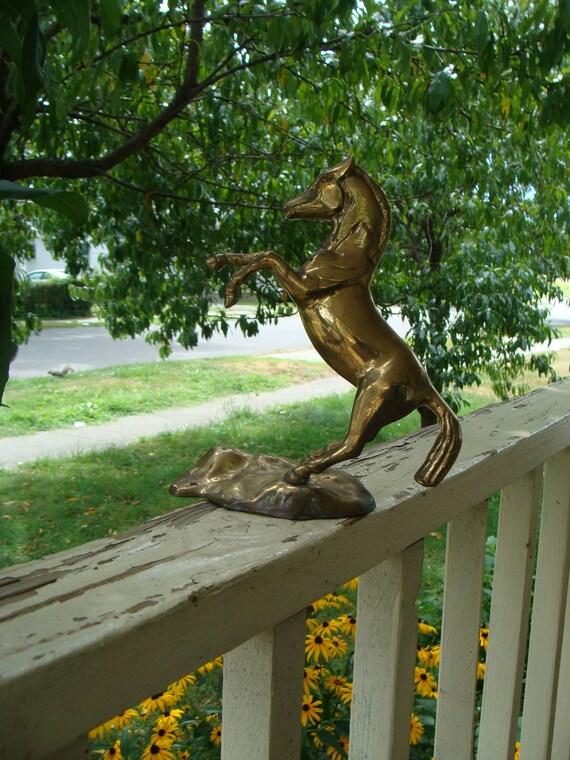 Brass Horse Statue Equestrian Design Figure of A Riderless Etsy