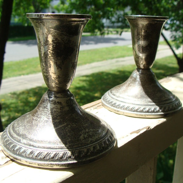 Vintage Duchin Creation Sterling Silver Candlesticks Candle Holder Set Of Two Candlestick Holders Weighted