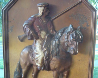 Vintage Figural Lamp Moorish Man On Horse Horseback Mixed Metals Spelter Figure On Cast Iron Television Lamp Table Lamp Night Light TV Lamp