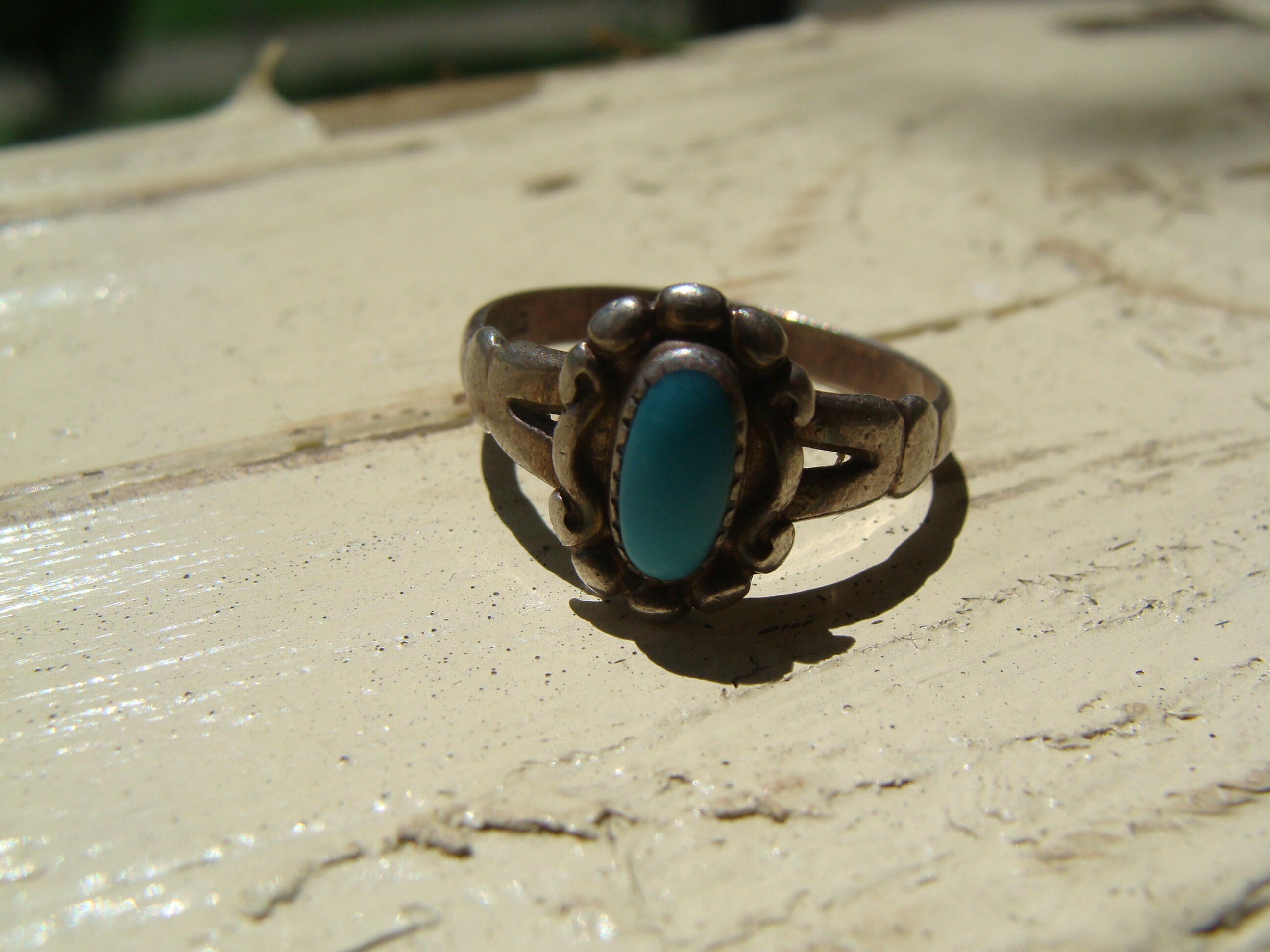Vintage Navajo Style Sterling Silver Ring Bell Trading Post