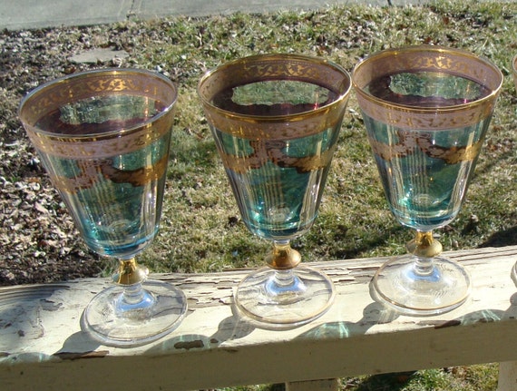 Gold Wine Glasses, Unique Wine Glasses, Ripple Wine Glass Set, Barware Set,  Unique Barware, Glasses, Gifts For Her, Wedding Gift, Christmas