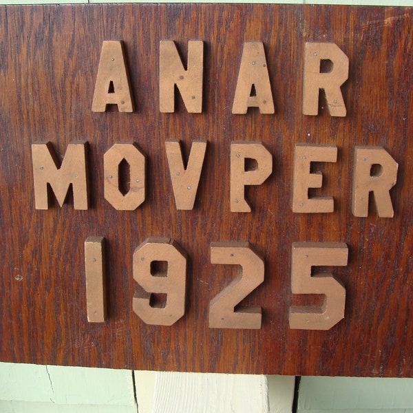 Antique Master Masons Masonic Lodge Greeting Sign Wood With Wood Raised Letters Sign ANAR MOVPER 1925