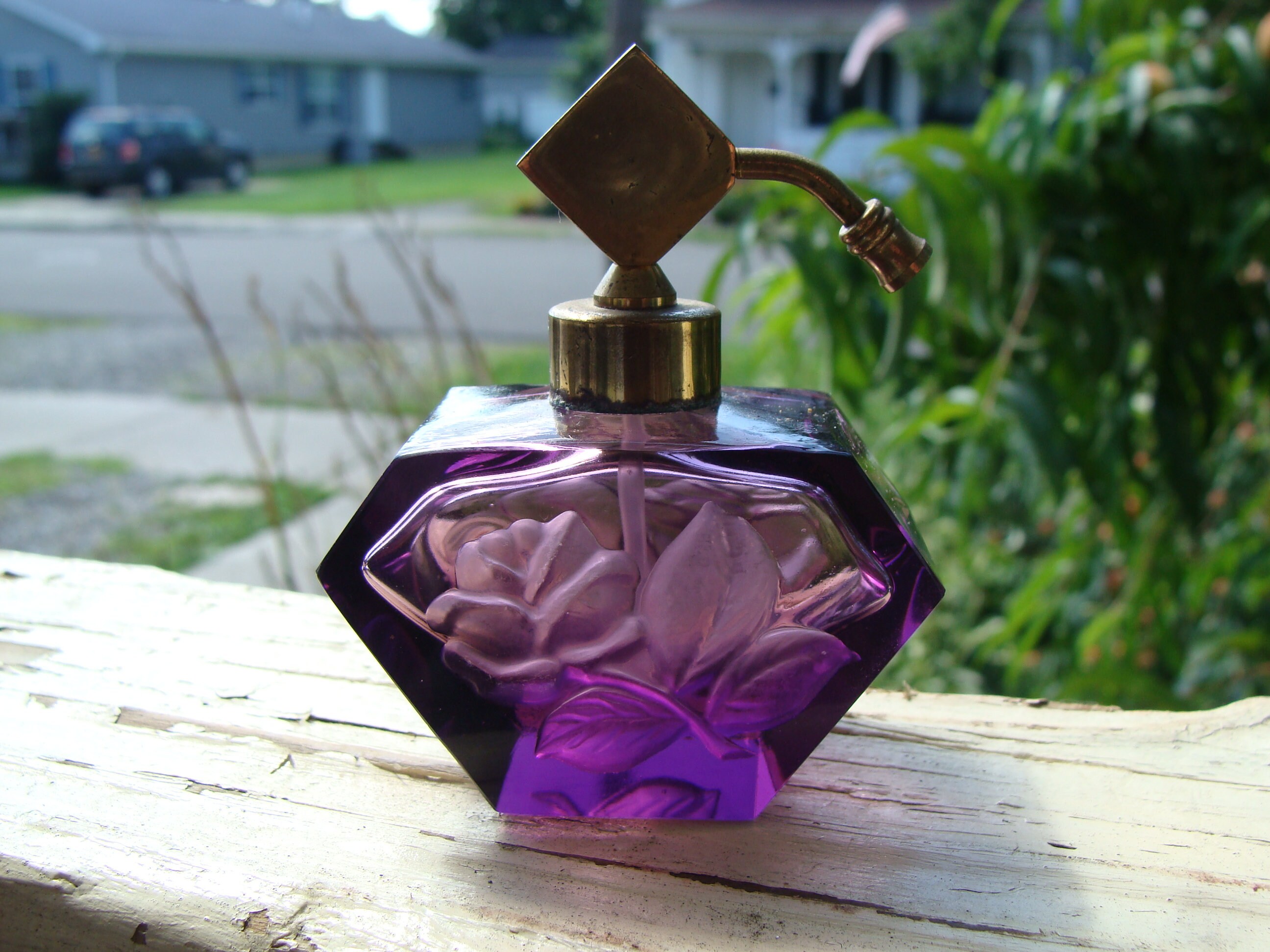 Purple perfume bottle deals