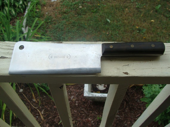 Vintage Butchers Knife Meat Cleaver Stainless Steel Hammacher Schlemmer  Made in Germany 