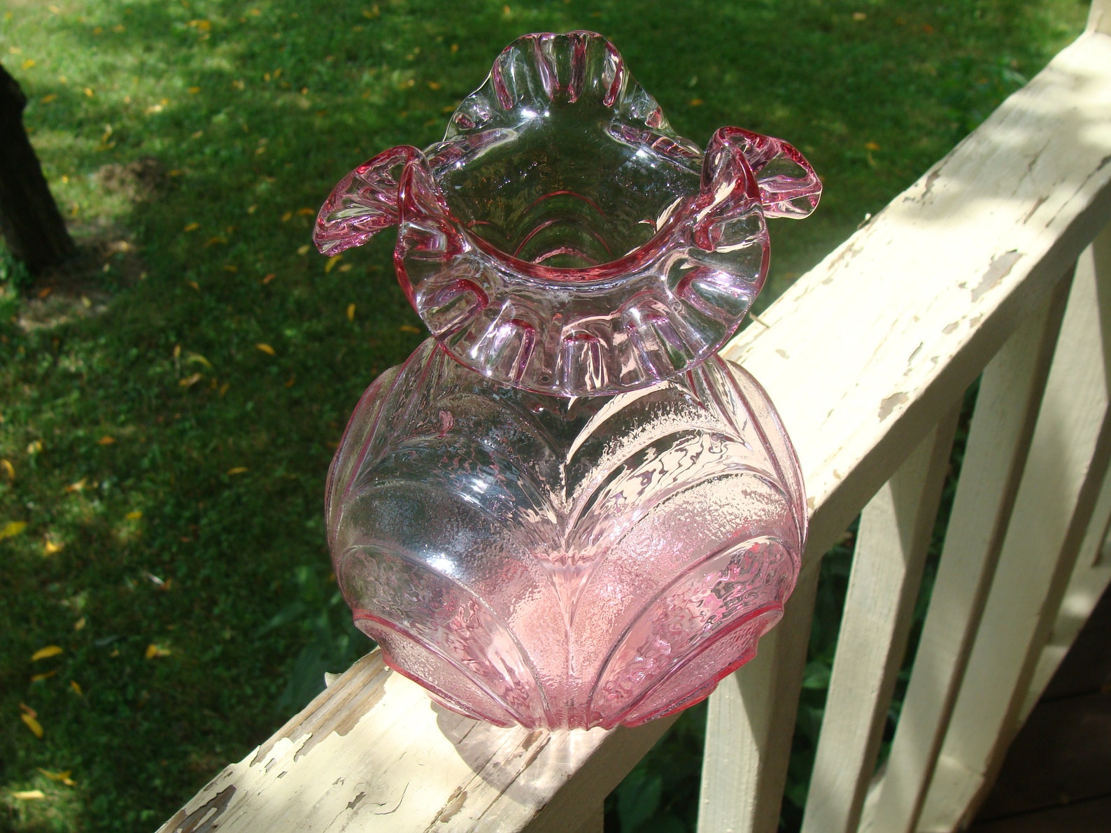 Fenton Cranberry Art Glass Vase With Drape Pattern Unsigned - Etsy